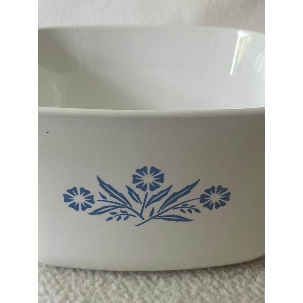 Vintage 69-72 Corning Ware 1.75 Quart Casserole Dish Blue Cornflower P-1 3/4-B - Picture 3 of 12